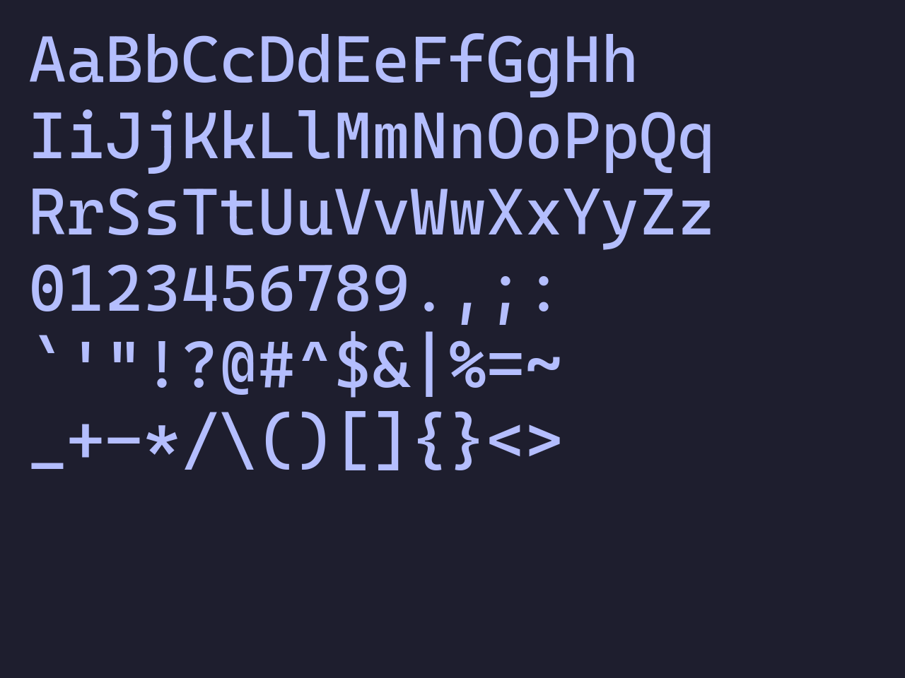 Main glyphs rendered in Cascadia Code.