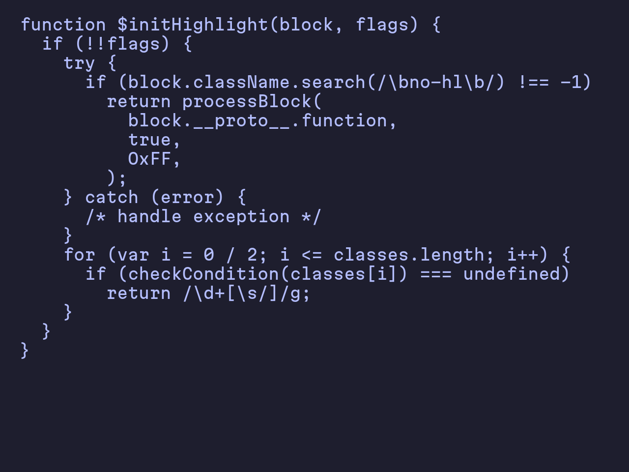 Some code rendered in Martian Mono.